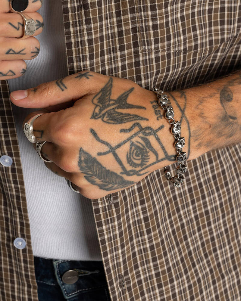 REPUBLIK Skull Metal Bracelet for Mens