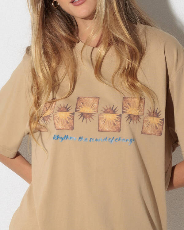 Rhythm Painted Sun Oversized T-Shirt for Womens