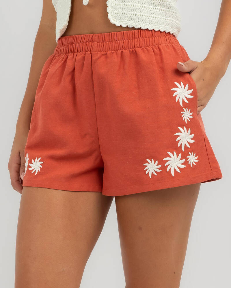 Rhythm Flora Embroidered Shorts for Womens