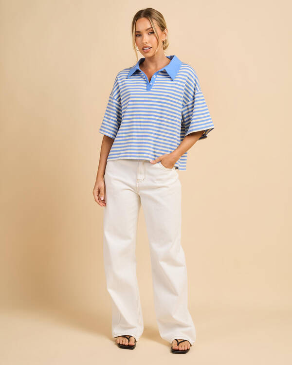 Mint Vanilla Hunter Stripe Shirt for Womens
