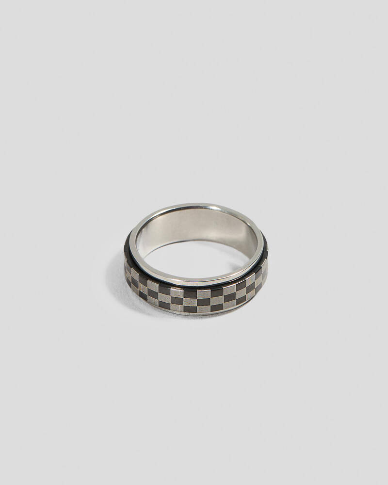 REPUBLIK Checkerboard Spinner Ring for Mens