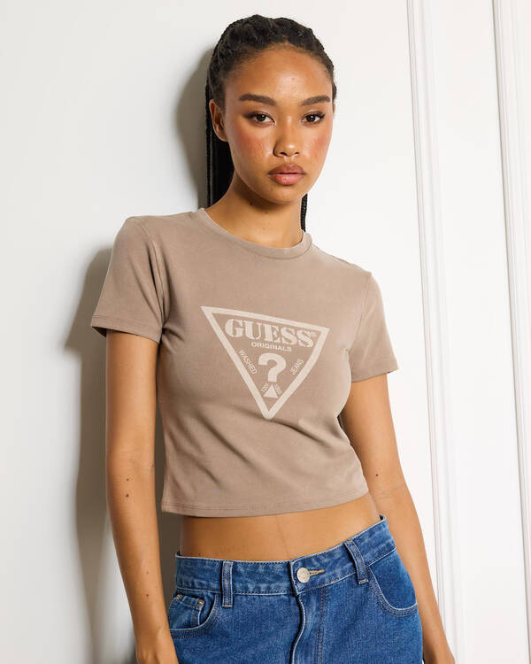 GUESS Originals Vintage Triangle Baby Tee for Womens