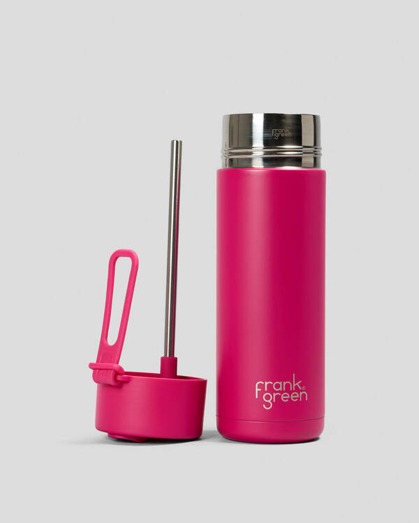 Frank Green 20oz Stainless Steel Ceramic Reusable Bottle Berry with Flip Straw Lid for Unisex