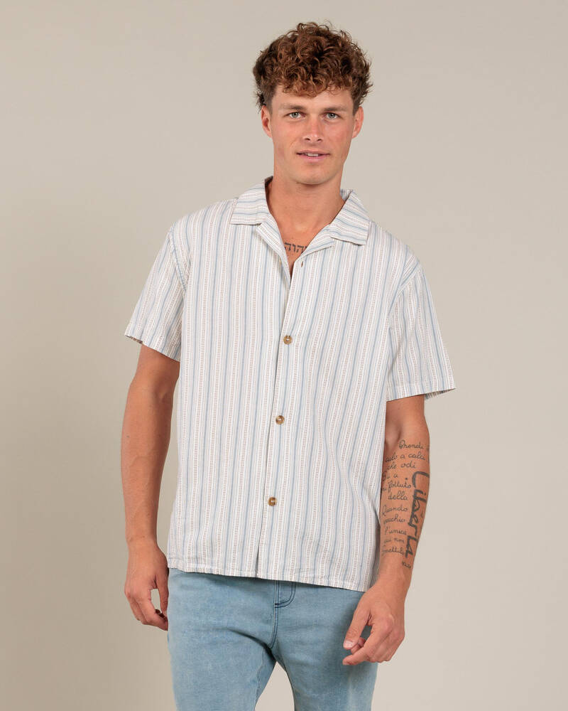 Rhythm Vacation Stripe Short Sleeve Shirt for Mens