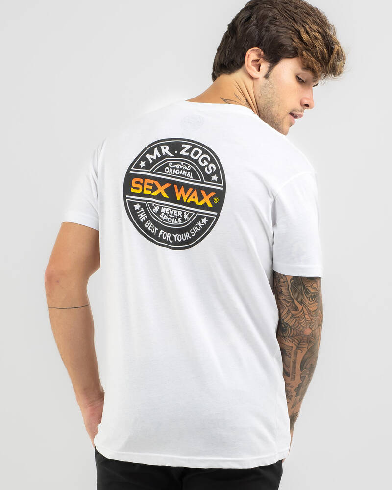 Sex Wax Word Fade Orange T-Shirt for Mens