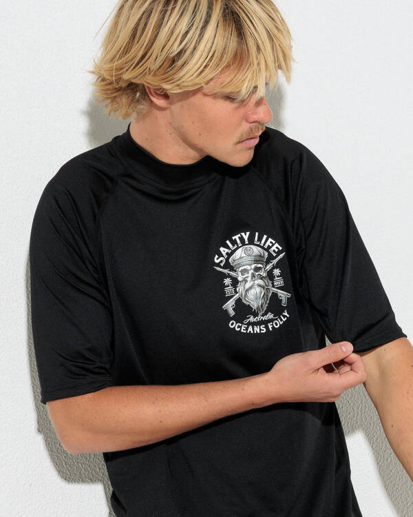 Salty Life Sailor's Oath Short Sleeve Rash Vest for Mens