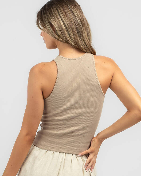 Ava And Ever Sofia Basic Rib Crew Neck Tank for Womens