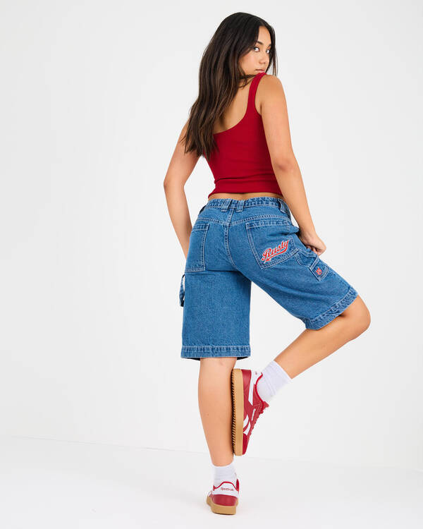 Rusty Billie Low Rise Carpenter Shorts for Womens