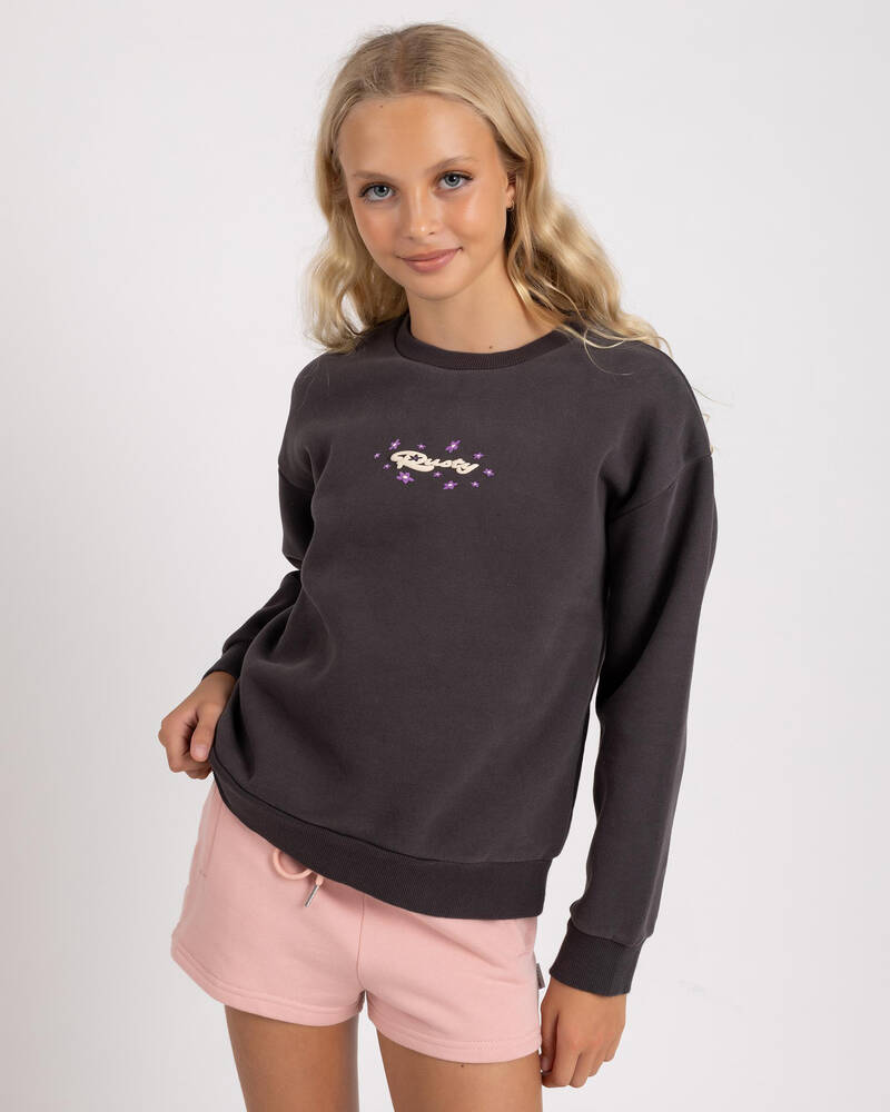 Rusty Girls' Wildflower Relaxed Crew Fleece for Womens