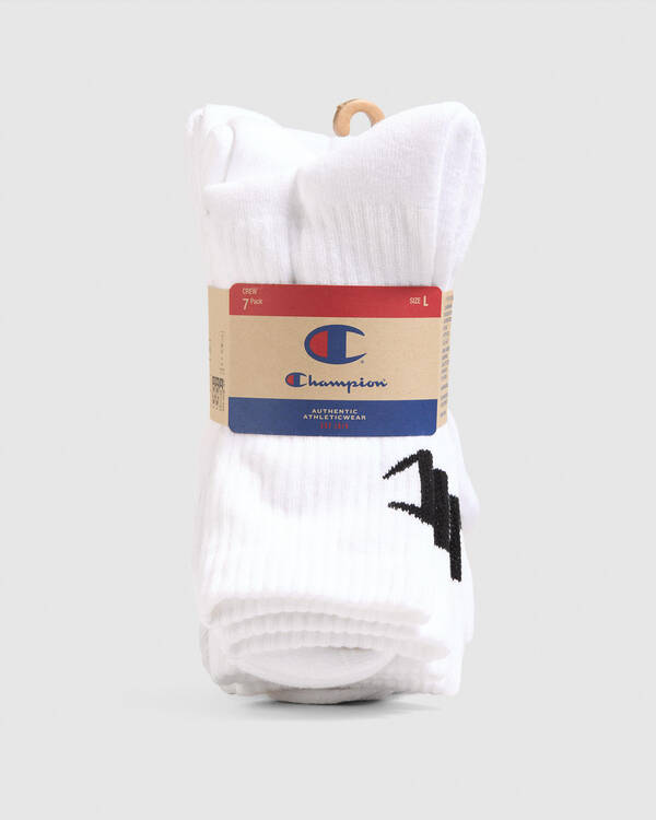 Champion Sport C Logo Crew Socks 7 Pack for Mens