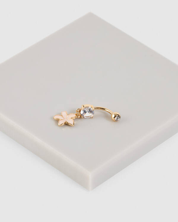 Karyn In LA Pearl Frangipani Belly Ring for Womens