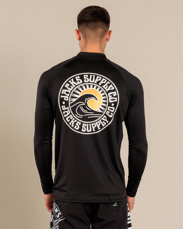 Jacks Rising Sun Long Sleeve Rash Vest for Mens