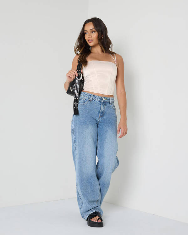 Ava And Ever Jess Satin Corset Top for Womens