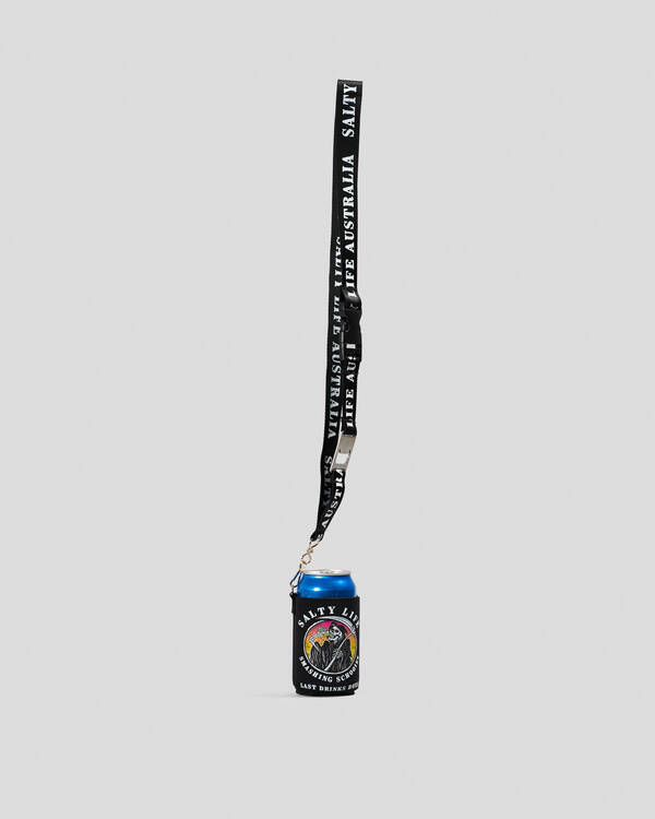 Salty Life Last Drinks Lanyard Stubby Cooler for Mens