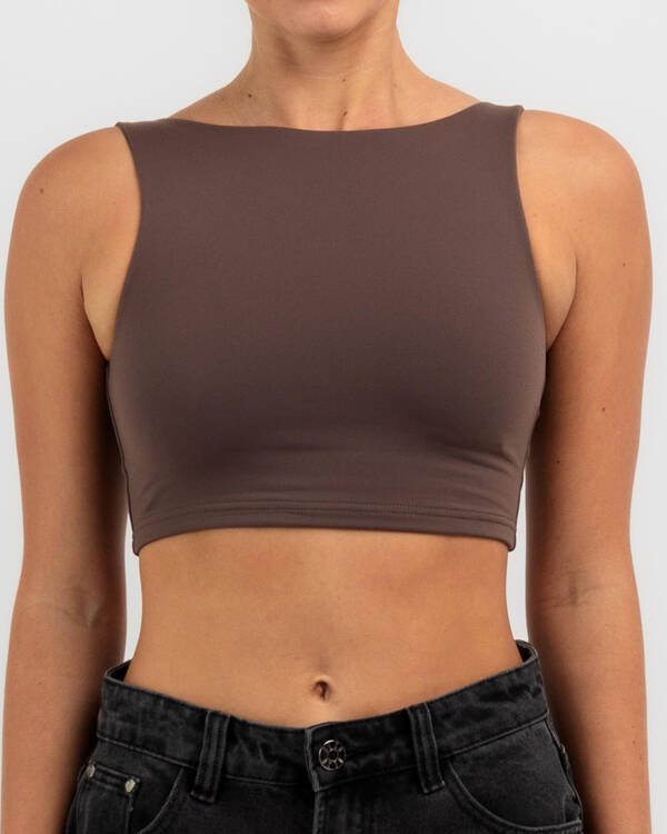 Ava And Ever Basic Super Soft Backless Crop Top for Womens
