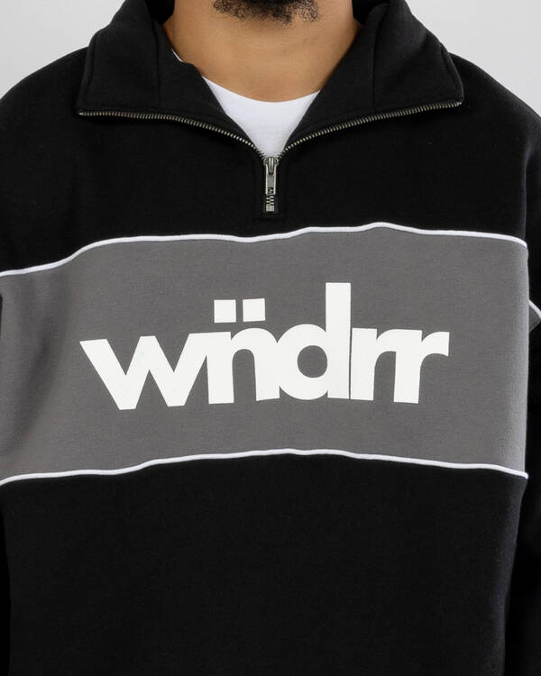 Wndrr Accent Panel 1/4 Zip Sweatshirt for Mens