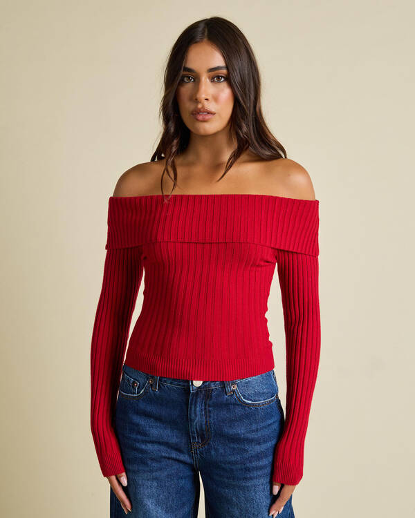 Ava And Ever Ari Off Shoulder Knit Top for Womens
