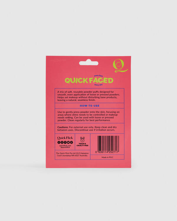 Quick Faced Powder Puff Trio for Womens
