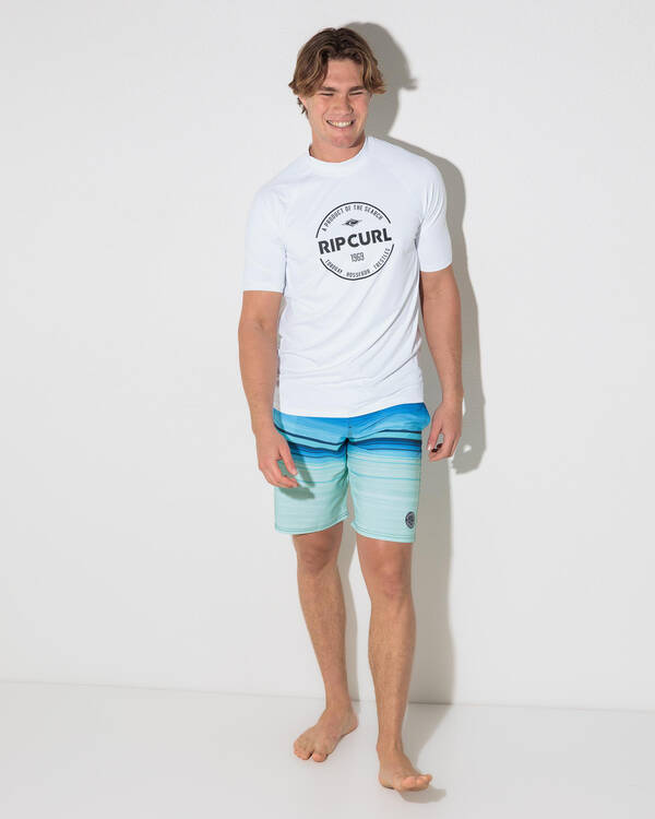 Rip Curl Stapler Short Sleeve Rash Vest for Mens