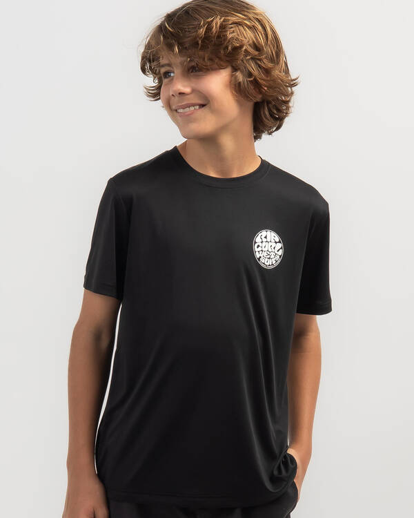Rip Curl Boys' Icons Surflite Short Sleeve Rash Vest for Mens