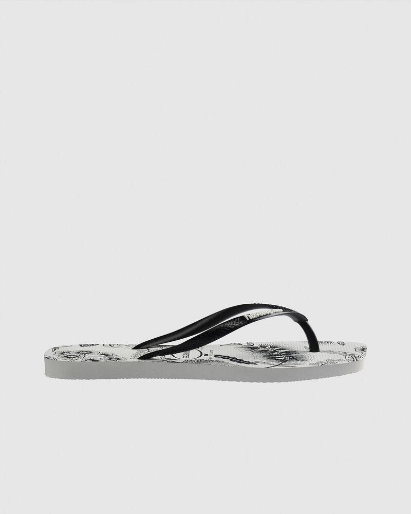 Havaianas Slim Square Printed Flower Thongs for Womens