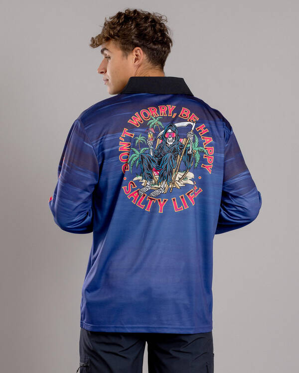 Salty Life Don't Worry Fishing Shirt for Mens