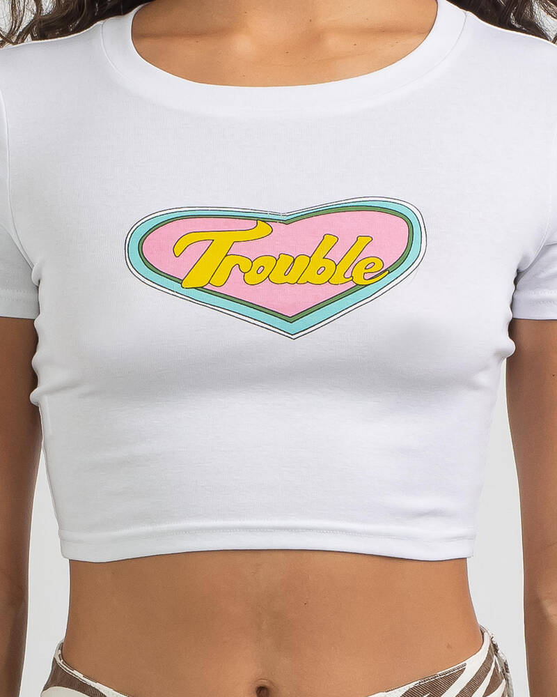 MRKT. Trouble in Love Baby Tee for Womens