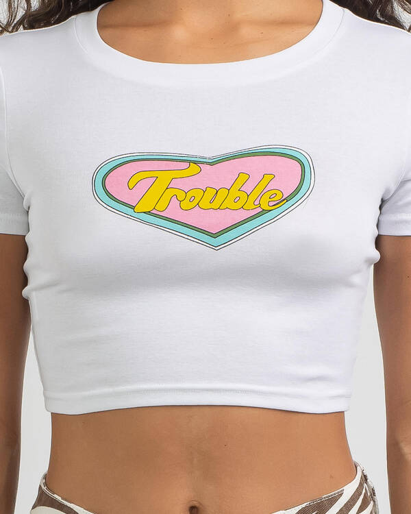 MRKT. Trouble in Love Baby Tee for Womens
