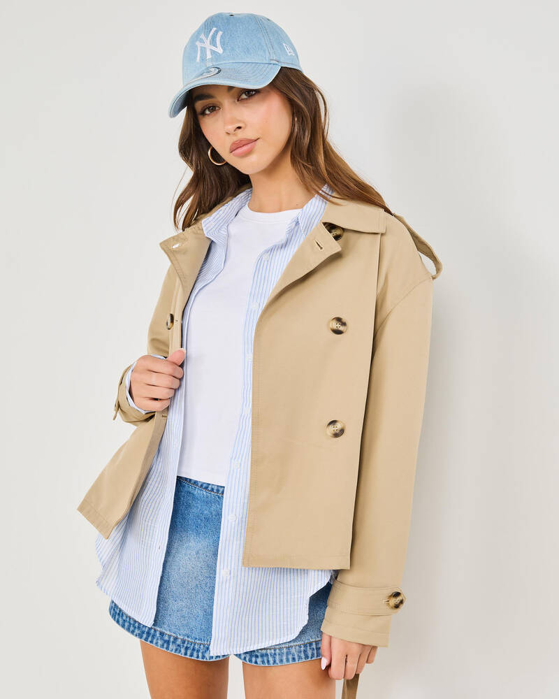 Ava And Ever Gadget Cropped Trench Coat for Womens