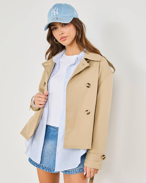 Ava And Ever Gadget Cropped Trench Coat for Womens