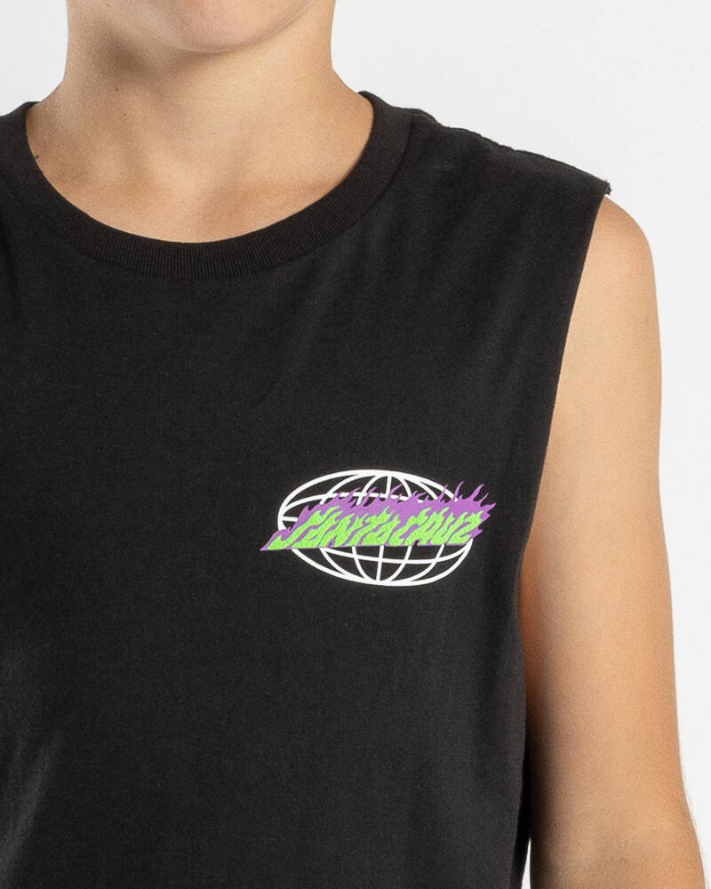 Santa Cruz Boys' Global Flame Dot Muscle Tank for Mens
