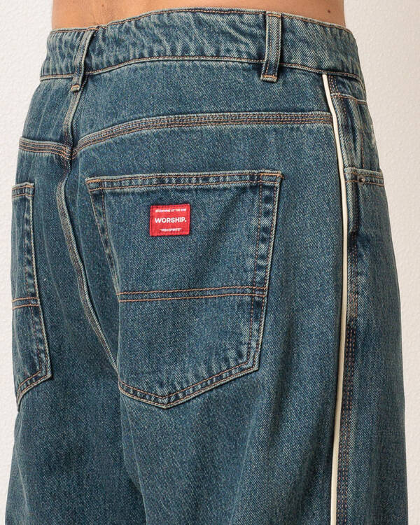 Worship Supplies Piped Big Lounger Jeans for Mens