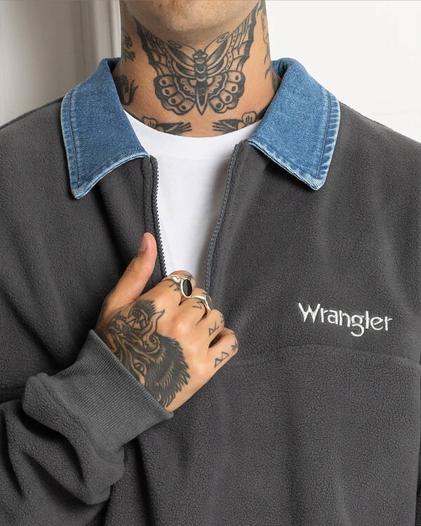 Wrangler Collar Qtr-Zip Polar Fleece for Mens
