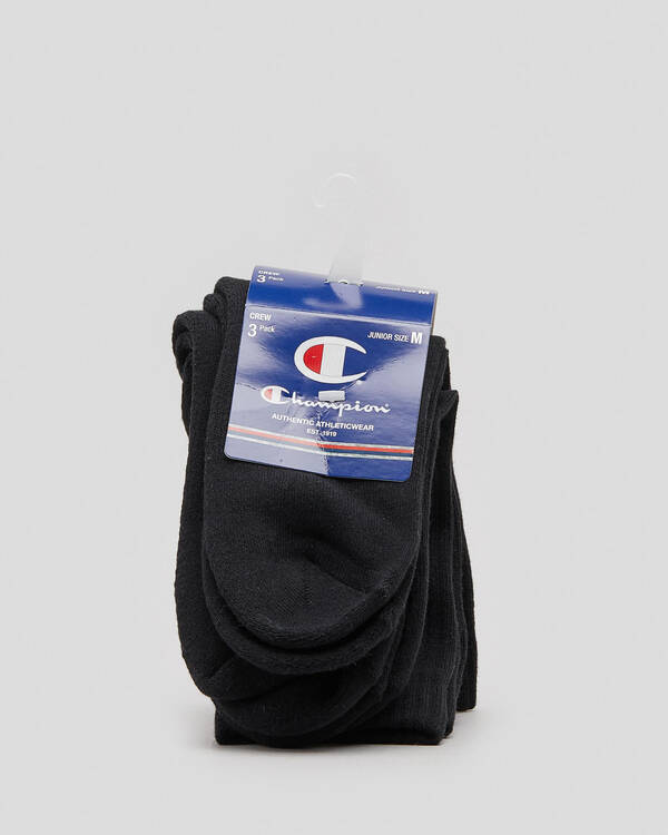 Champion Junior Boys' Medium Sport C Logo Crew Socks 3 Pack for Mens