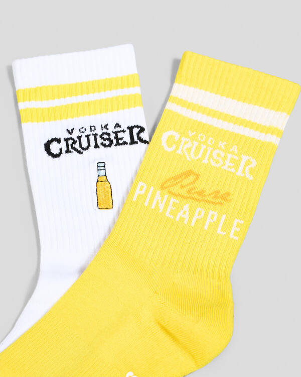 FOOT-IES Vodka Cruiser Pure Embroidery Sneaker Socks 2 Pack for Mens