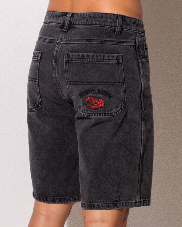 Santa Cruz Dressen Roses Denim Shorts for Mens