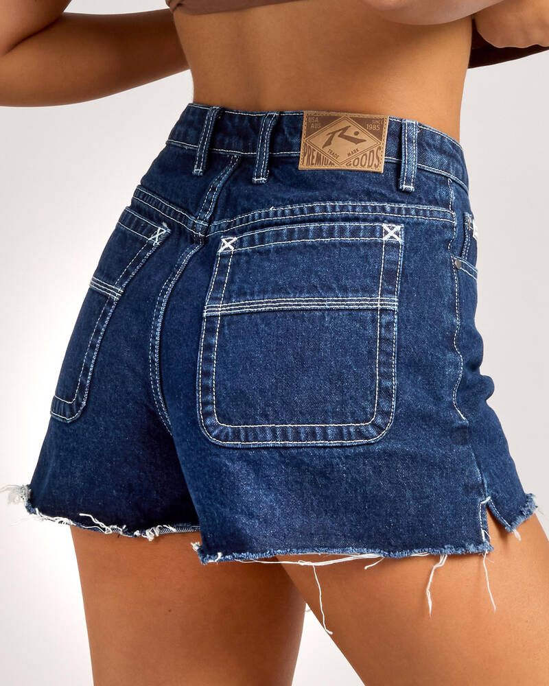 Rusty Penny Kick Flare Denim Shorts for Womens