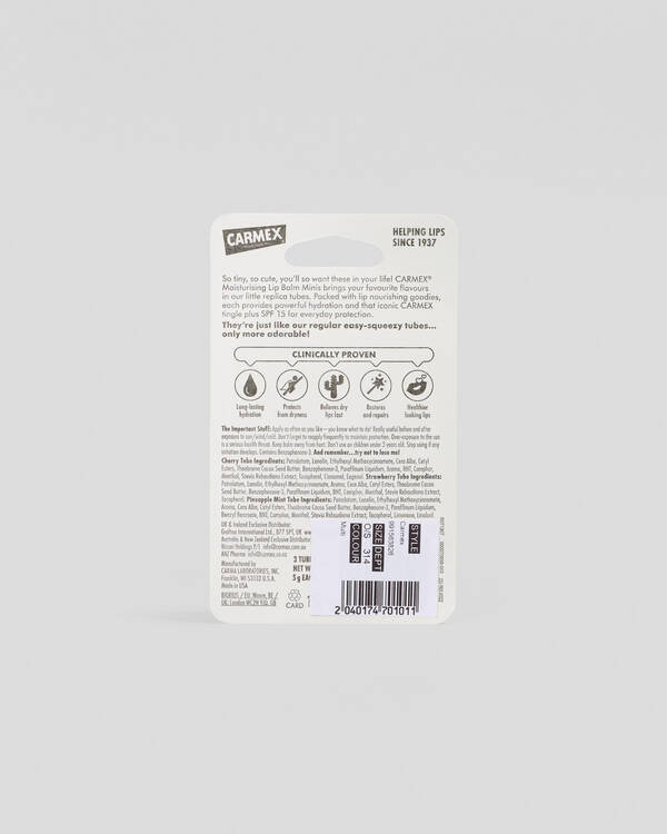 Carmex Mini Squeeze Tube 3 Pack for Unisex