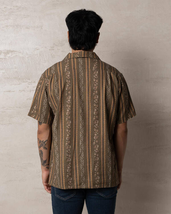 Rhythm Paisley Stripe Short Sleeve Shirt for Mens