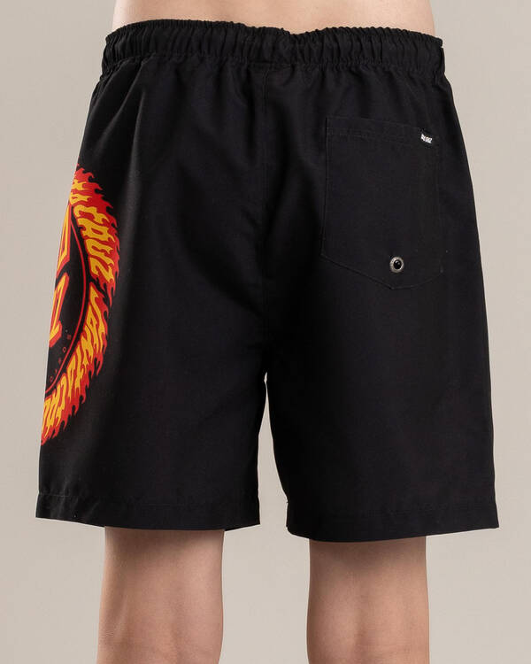 Santa Cruz Boys' Flamed Ringed Dot Board Shorts for Mens