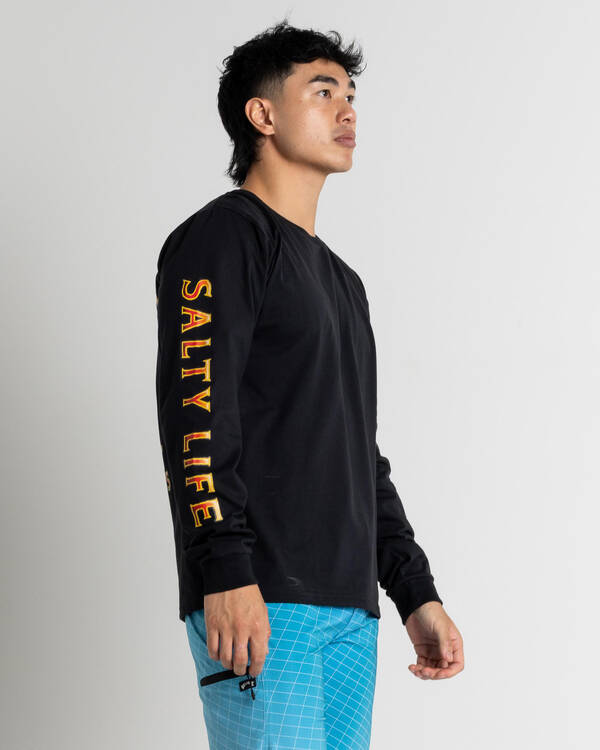 Salty Life Crushin Tinnies Long Sleeve Wetshirt for Mens