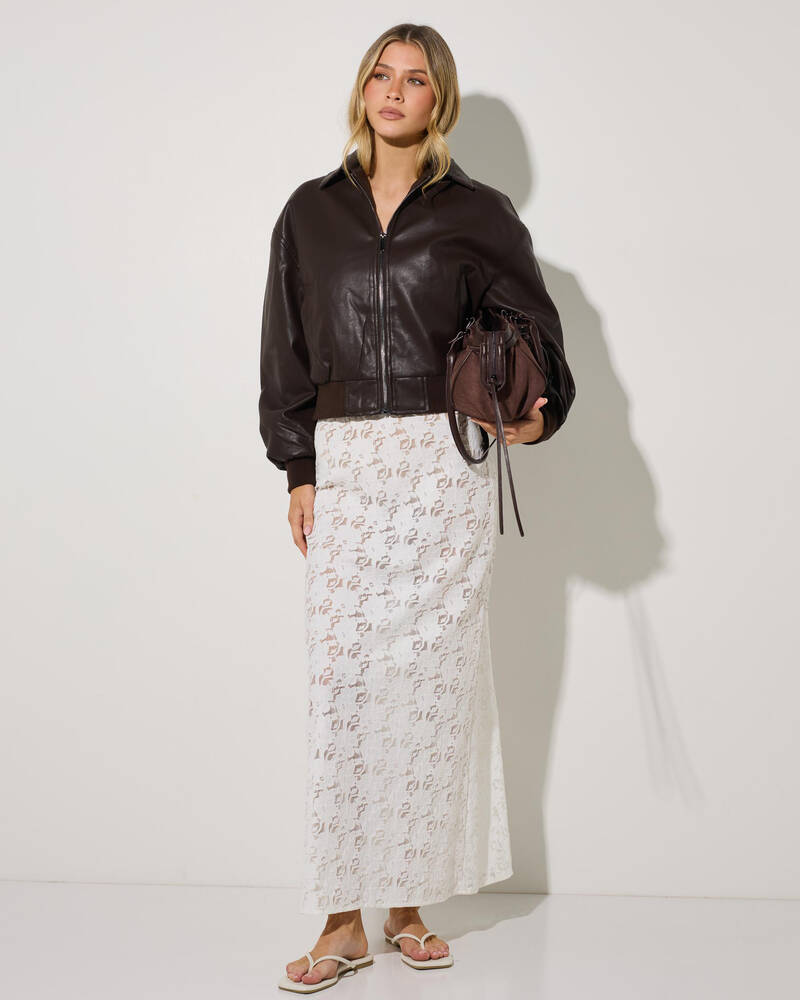Ava And Ever Presley Faux Leather Jacket for Womens
