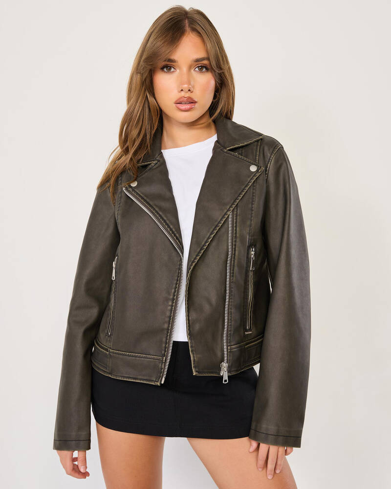 Ava And Ever Rebel Faux Leather Jacket for Womens