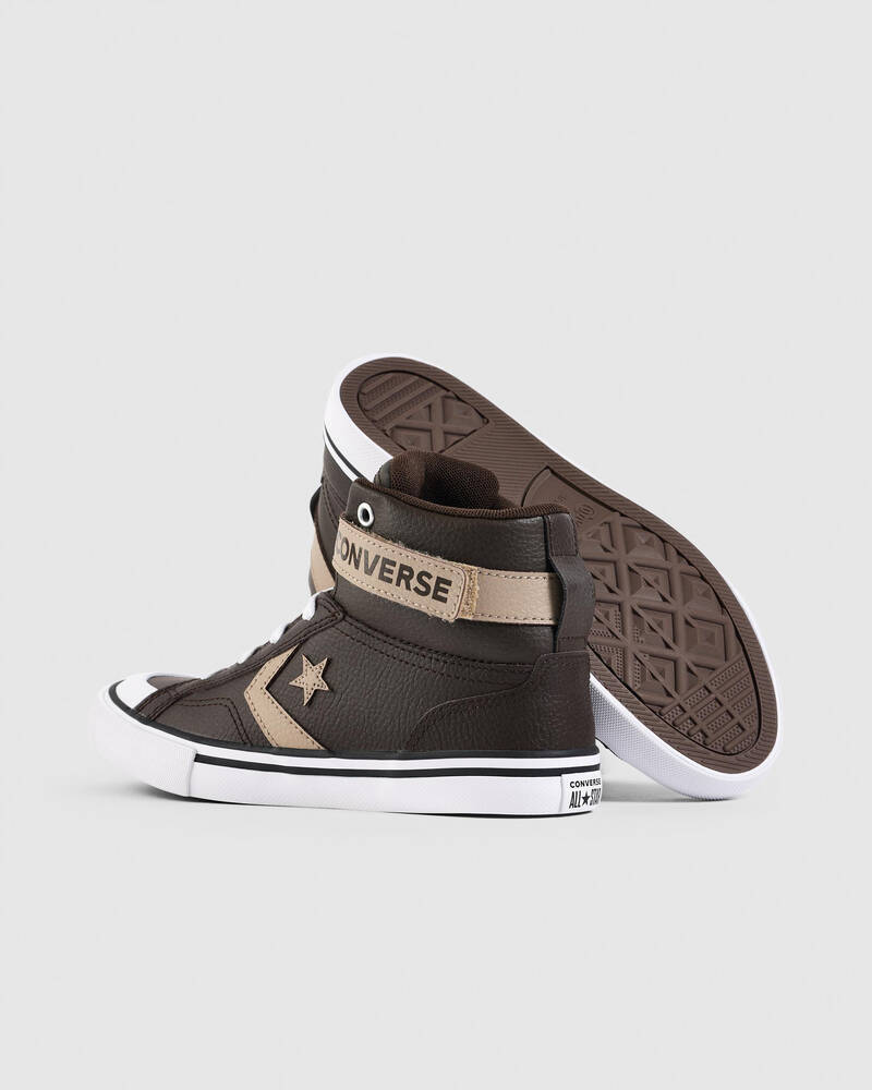Converse Boys' Pro Blaze Strap Leather Easy On Hi-Top Shoes for Mens
