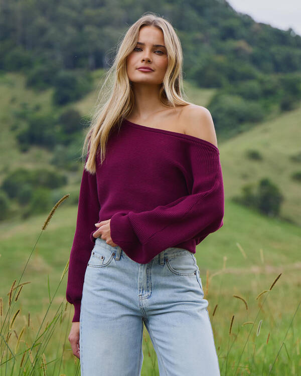 Ava And Ever Ophelia Off Shoulder Knit Jumper for Womens