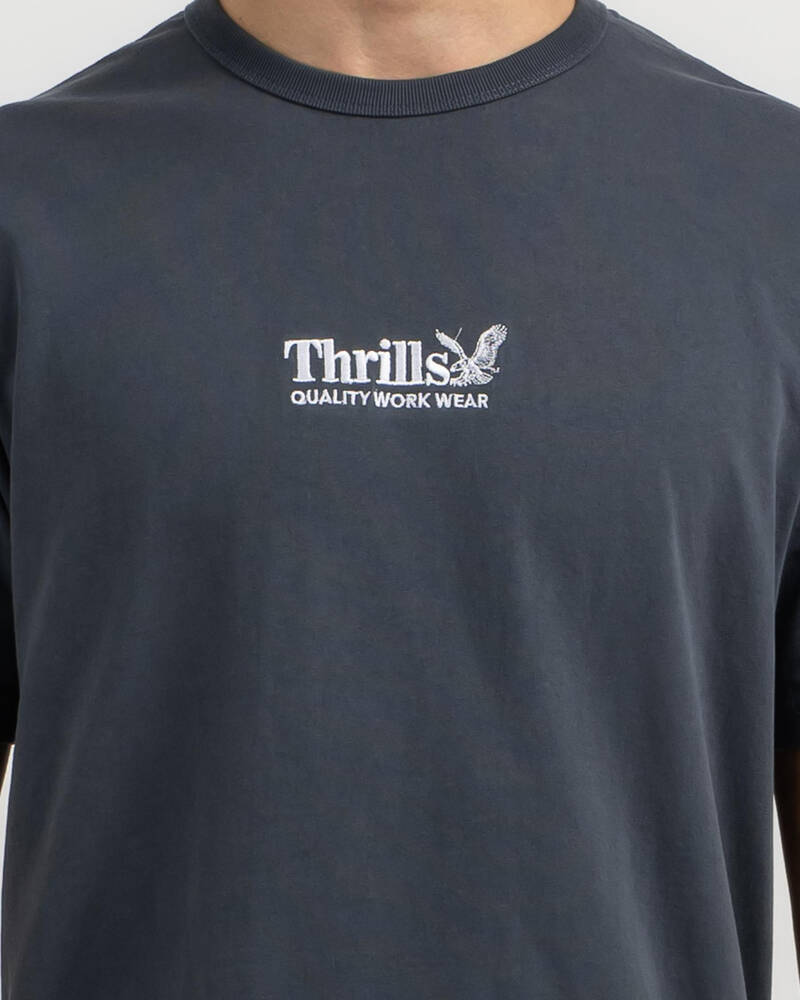 Thrills Workwear Embroided Merch Fit T-Shirt for Mens