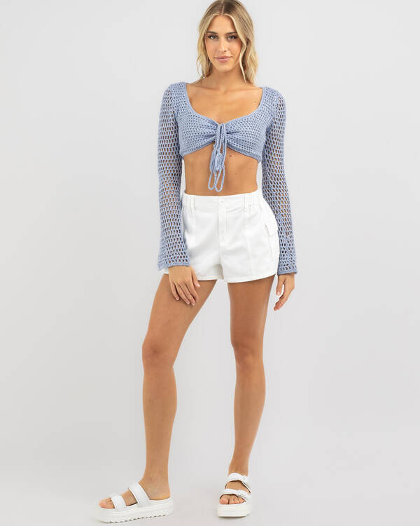 Ava And Ever Ashy Crochet Ultra Crop Top for Womens