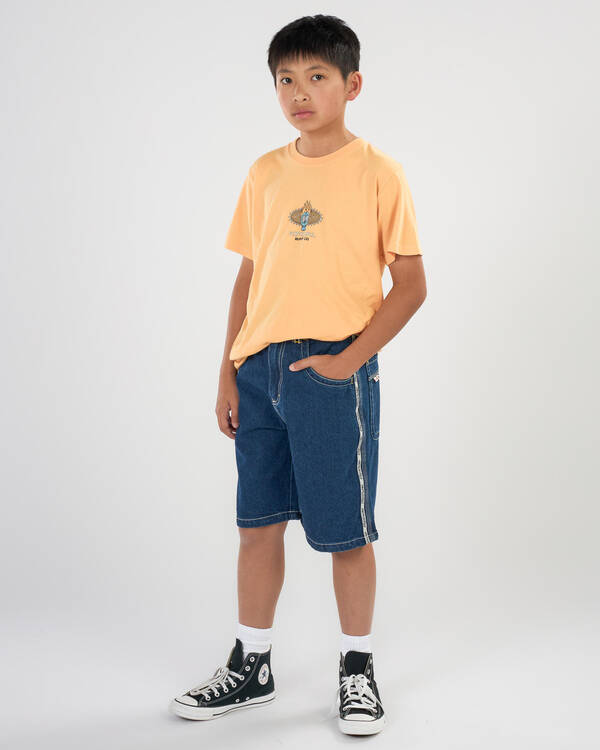 Rusty Boys' Flip Daddy Taped Denim Shorts for Mens