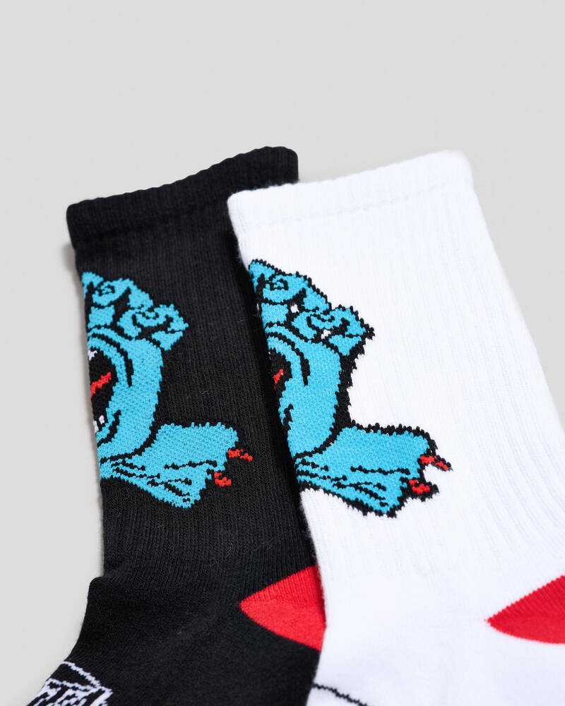 Santa Cruz Boys' Opus Screaming Hand Long Crew Socks 2 Pack for Mens