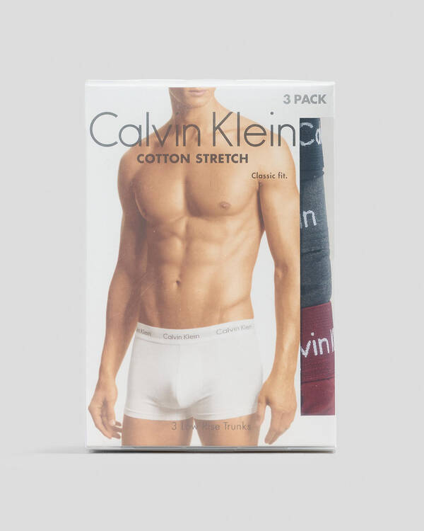 Calvin Klein Cotton Stretch Low Rise Trunks 3 Pack for Mens